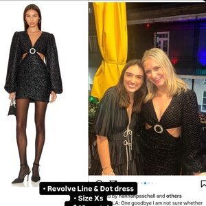 Revolve Line and Dot Black Sparkly Long Sleeve Dress Size XS